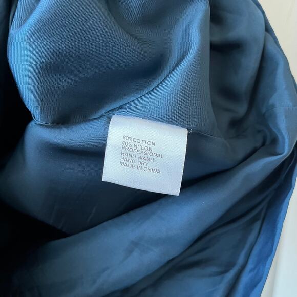 Ann Mashburn Navy Blue V-Neck 3/4‎ Sleeve Shift Mini Dress Women’s Size Medium - Picture 11 of 12